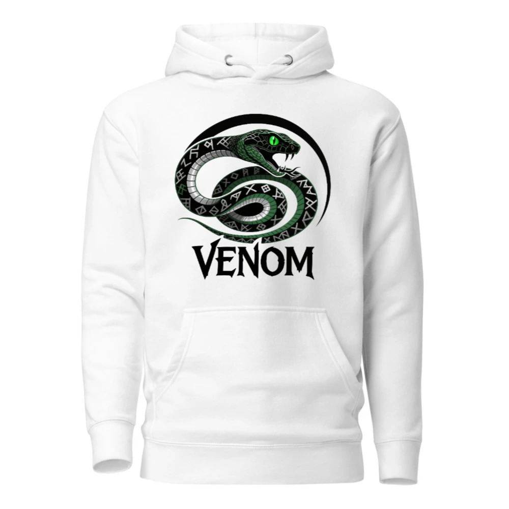 Venom Snake Unisex Premium Pullover Hoodie - Green Eye Scaled Design