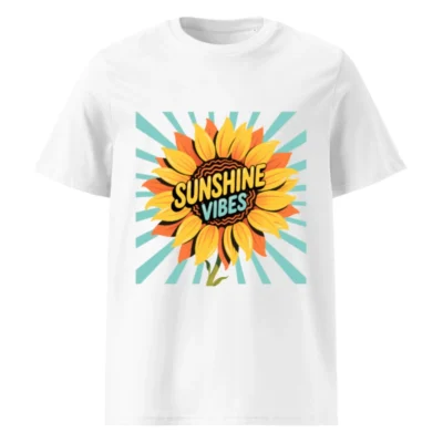 Unisex Organic Cotton T-Shirt | Sunshine Vibes Sunflower Graphic Tee