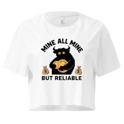 Women's Crop Top - Mine All Mine But Reliable Pixel Cow Design