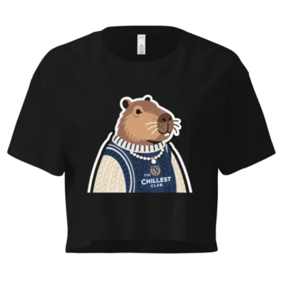 Women's Crop Top with Capybara Graphic - The Chillest Club