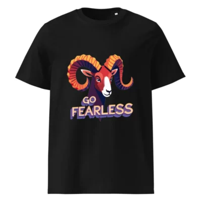 Unisex Organic Cotton T-Shirt | Go Fearless Ram Graphic Tee