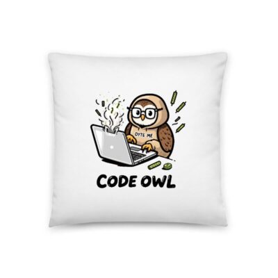 Code Owl - Coding Owl Pillow 18"x18" | Funny Tech Gift for Developers & Programmers