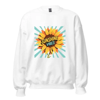 Sunshine Vibes Sunflower Crew Neck Sweatshirt - Unisex, Soft Comfort