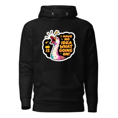 Unisex Premium Pullover Hoodie - I Have No Idea What's Going On! Duck Graphic Sweatshirt