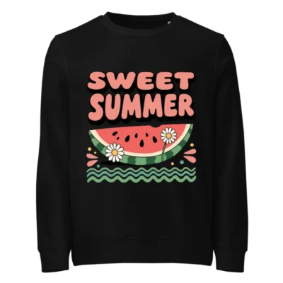 Sweet Summer Watermelon Organic Sweatshirt | Unisex Eco-Friendly Crewneck