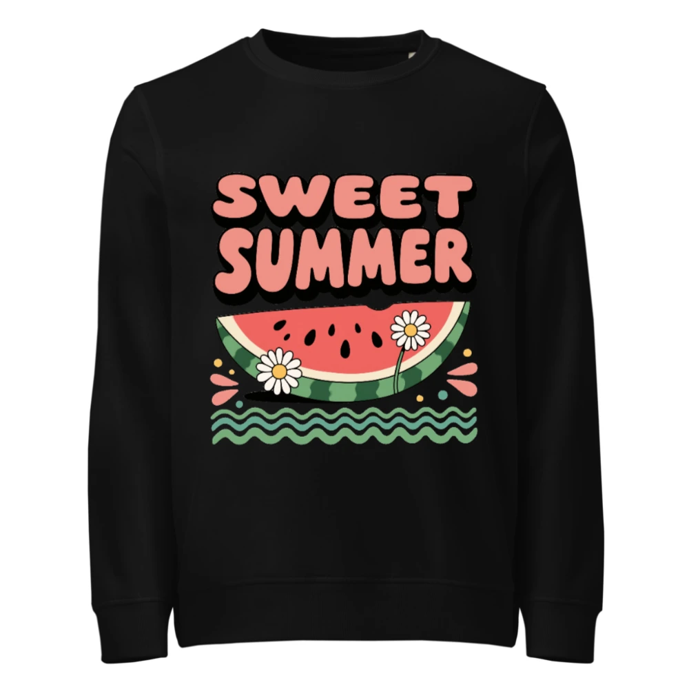 Sweet Summer Watermelon Organic Sweatshirt | Unisex Eco-Friendly Crewneck
