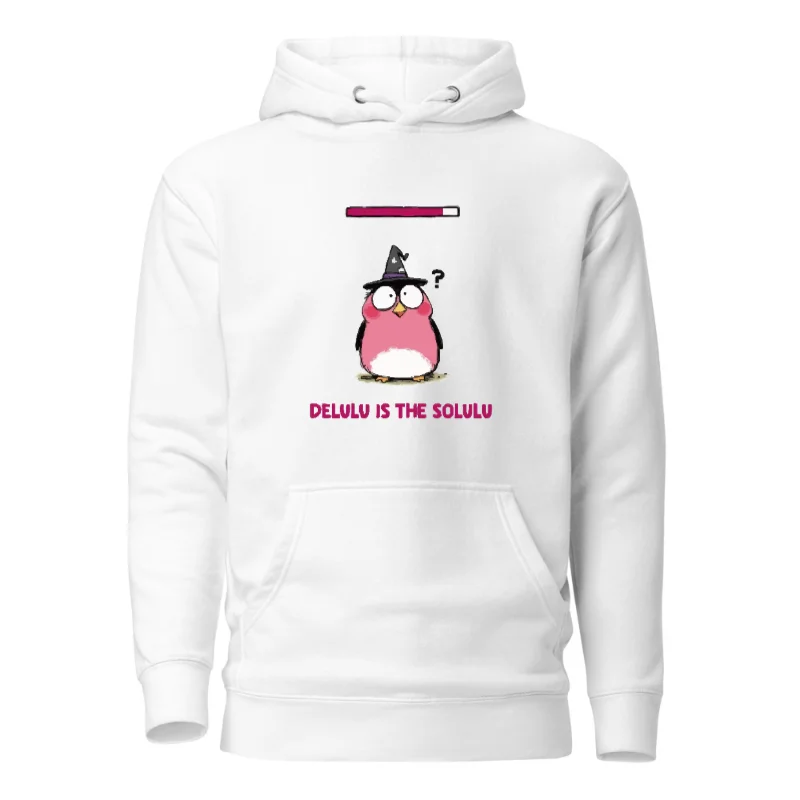 Delulu is the Solulu - Pink Owl Witch Hoodie | Unisex Premium Pullover