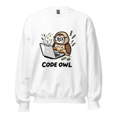 Code Owl Unisex Crew Neck Sweatshirt | Byte Me Tech Humor