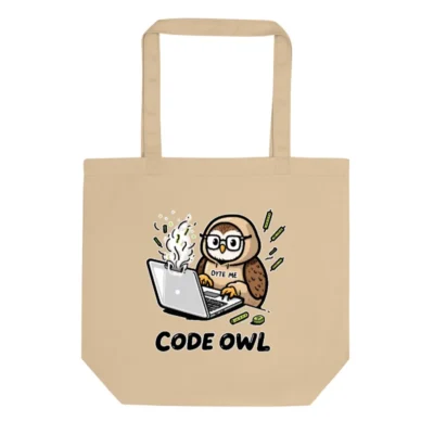 Eco Oyster Tote Bag | Code Owl Design | Sustainable Cotton Tote