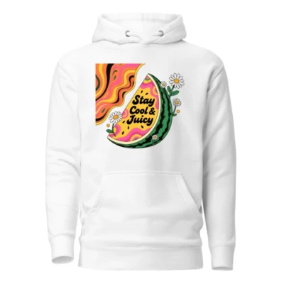 Unisex Premium Pullover Hoodie - Stay Cool & Juicy Watermelon Graphic