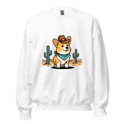 Cowboy Corgi Unisex Crew Neck Sweatshirt | Western Dog Design