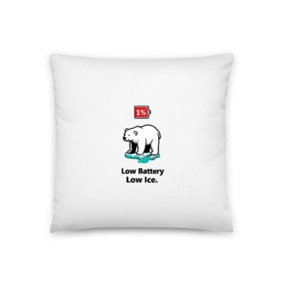 Low Battery Low Ice Polar Bear Pillow | 18"x18" Basic Pillow