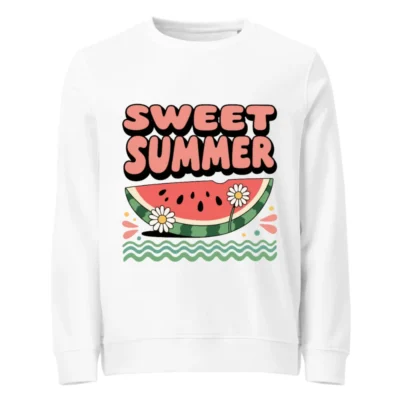 Sweet Summer Watermelon Organic Unisex Sweatshirt - Soft Eco-Friendly Cotton