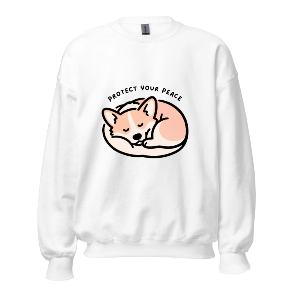 Unisex Crew Neck Sweatshirt - Protect Your Peace Fox Sleep Design