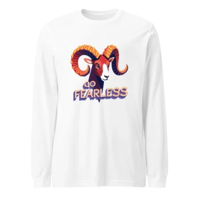 Go Fearless Ram Unisex Long Sleeve Tee - Bold Animal Graphic