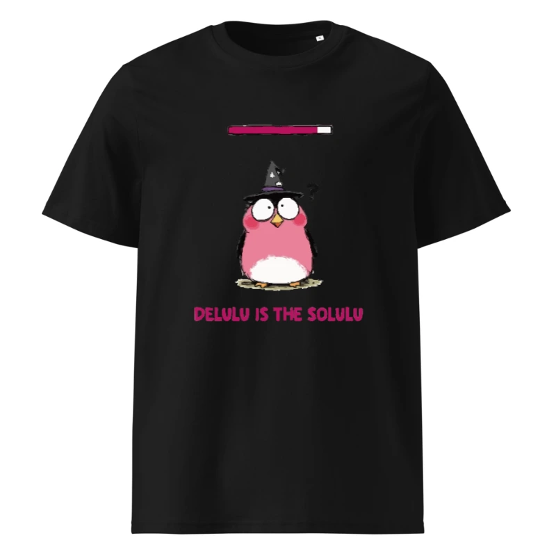 Unisex Organic Cotton T-Shirt - Delulu is the Solulu Witch Owl Design