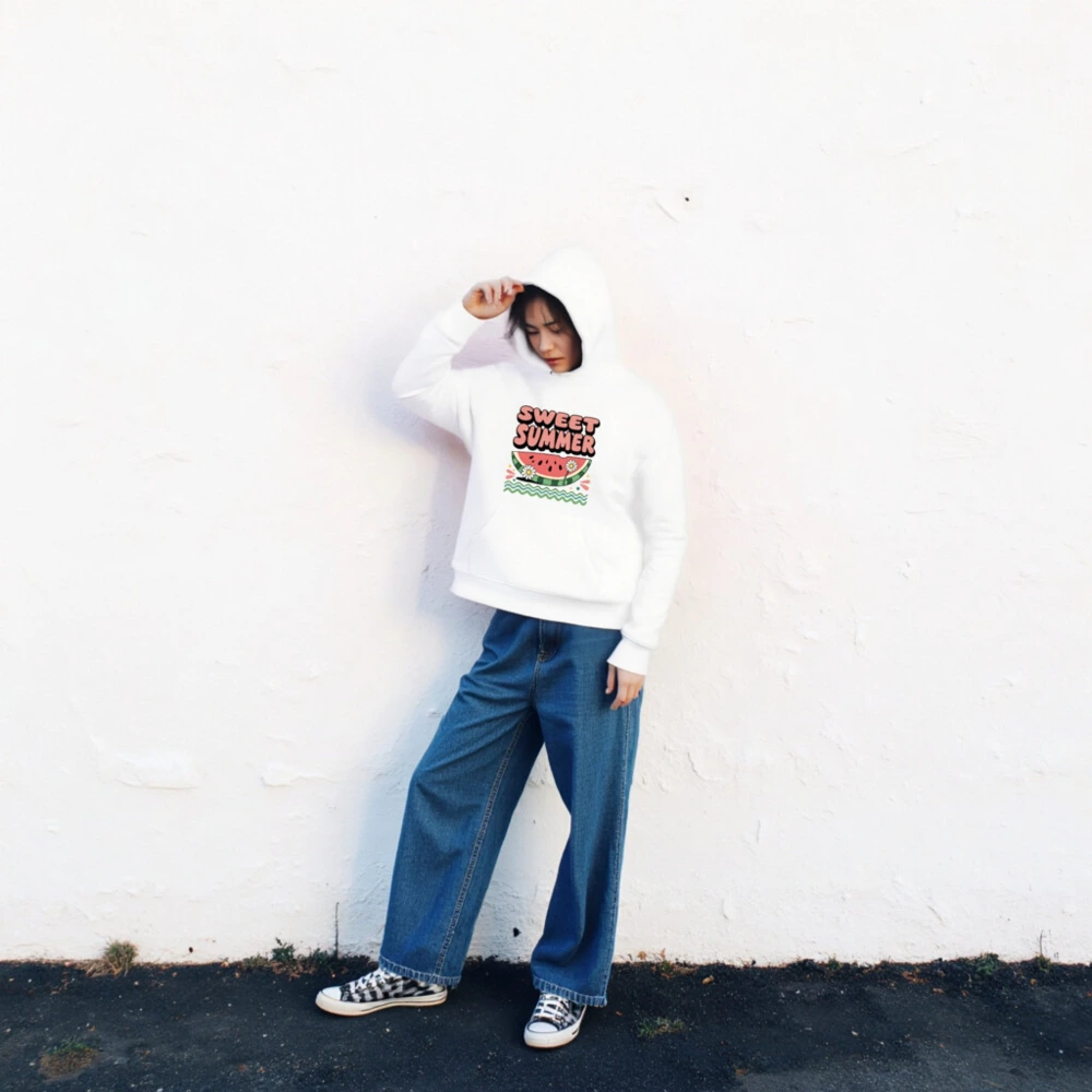 Sweet Summer Watermelon Hoodie - Unisex Eco-Friendly Essential Sweatshirt - Image 2