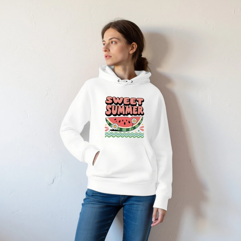Sweet Summer Watermelon Hoodie - Unisex Eco-Friendly Essential Sweatshirt - Image 5