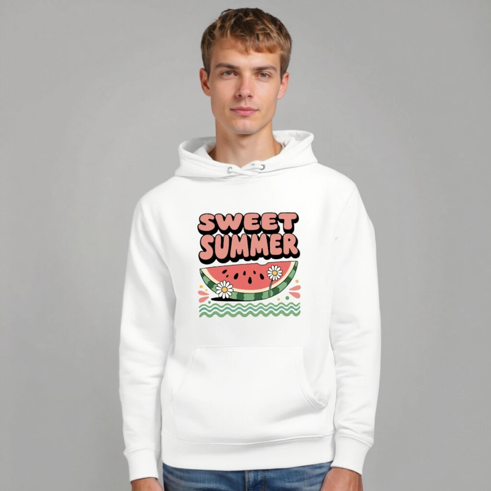 Sweet Summer Watermelon Hoodie - Unisex Eco-Friendly Essential Sweatshirt - Image 7