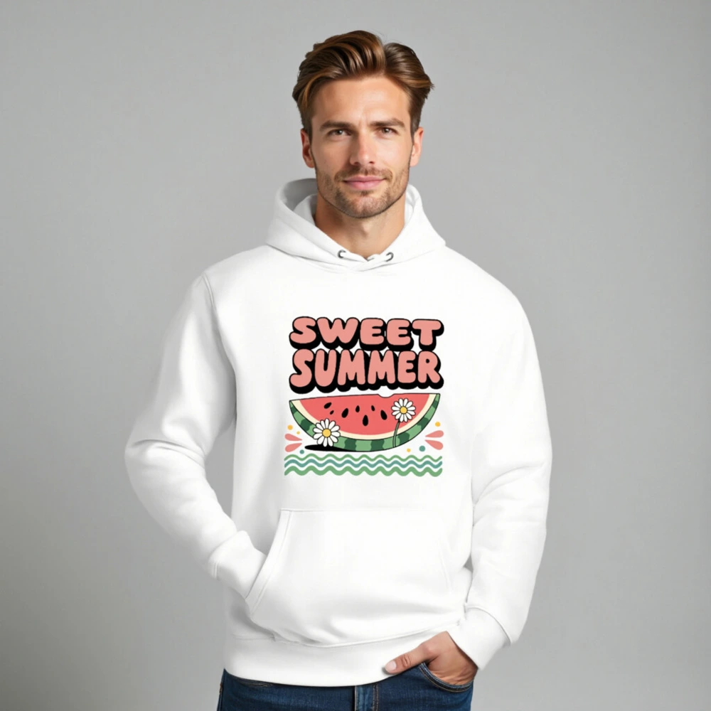 Sweet Summer Watermelon Hoodie - Unisex Eco-Friendly Essential Sweatshirt - Image 8