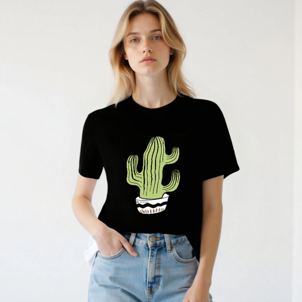 Unisex Staple T-Shirt | Green Cactus in Pot Design - Classic Fit, Comfortable Cotton - Image 2