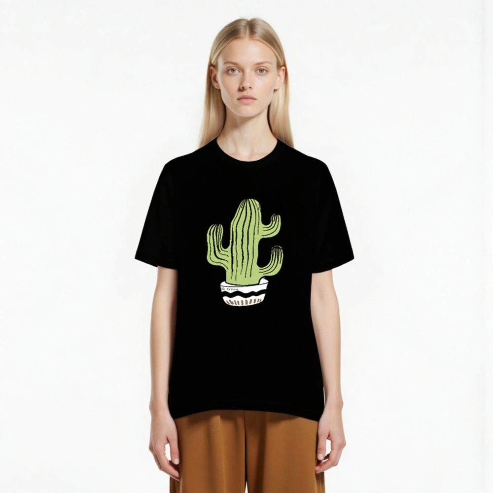 Unisex Staple T-Shirt | Green Cactus in Pot Design - Classic Fit, Comfortable Cotton - Image 3