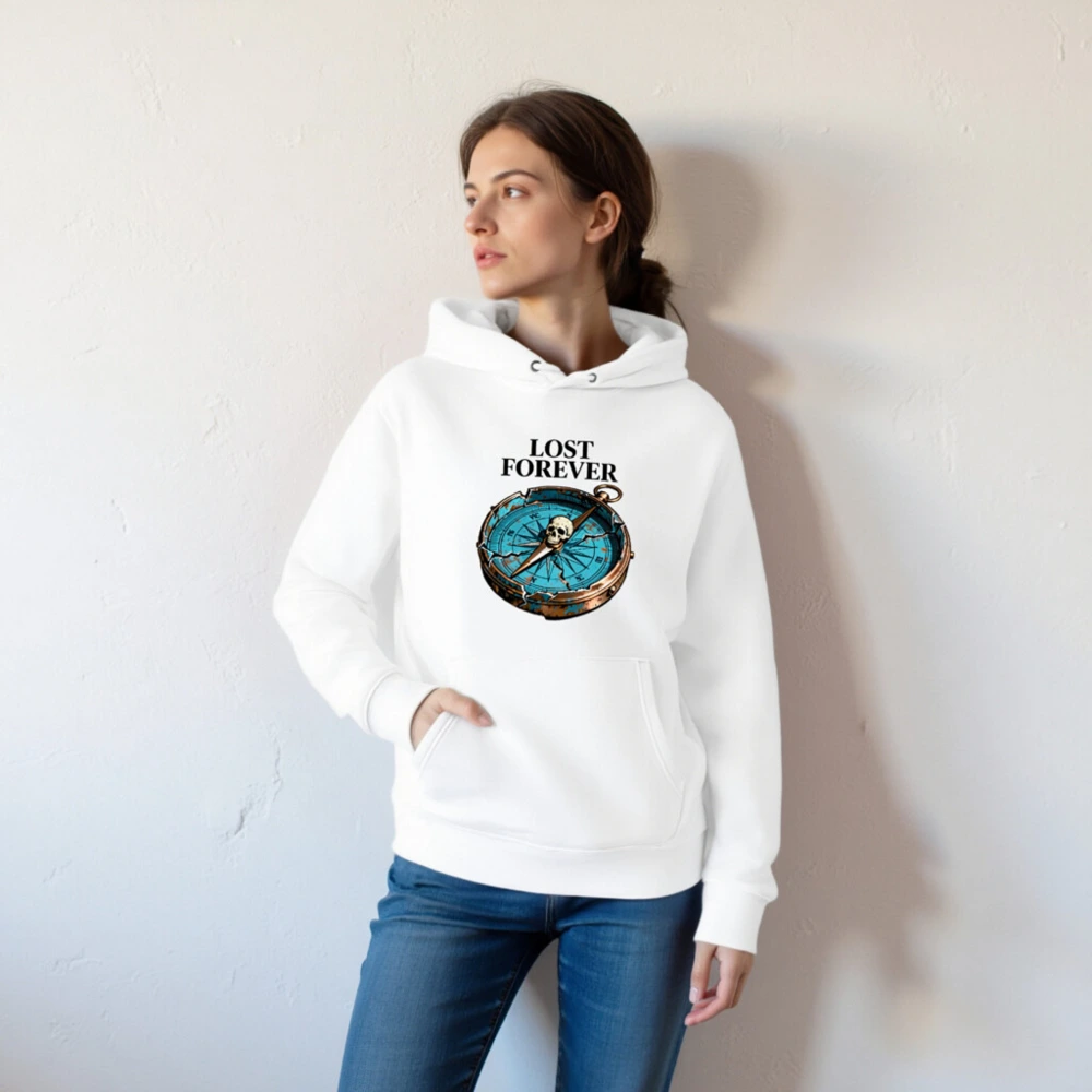 Lost Forever Compass Hoodie - Unisex Eco-Friendly Essential Sweatshirt - Image 5