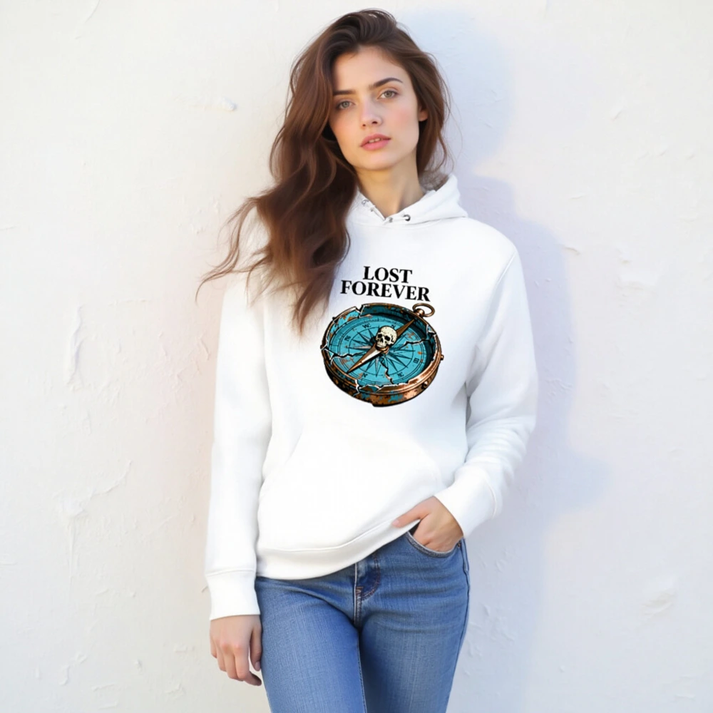 Lost Forever Compass Hoodie - Unisex Eco-Friendly Essential Sweatshirt - Image 6