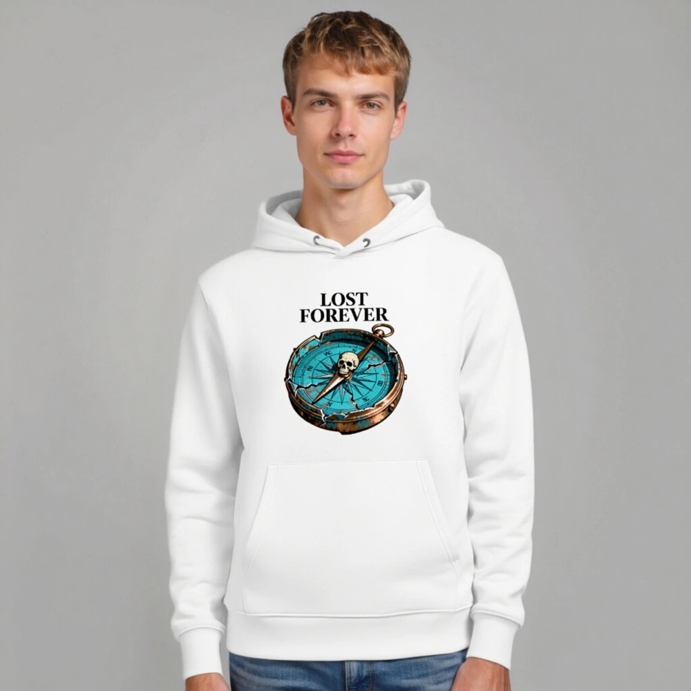 Lost Forever Compass Hoodie - Unisex Eco-Friendly Essential Sweatshirt - Image 7