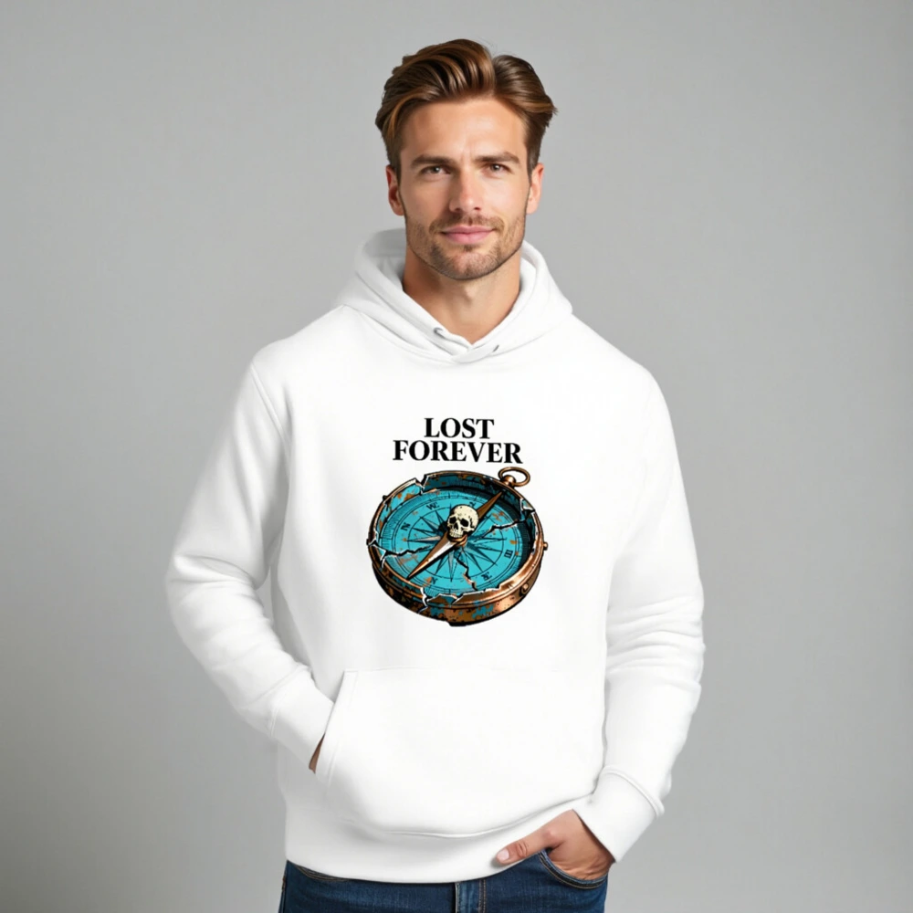 Lost Forever Compass Hoodie - Unisex Eco-Friendly Essential Sweatshirt - Image 8