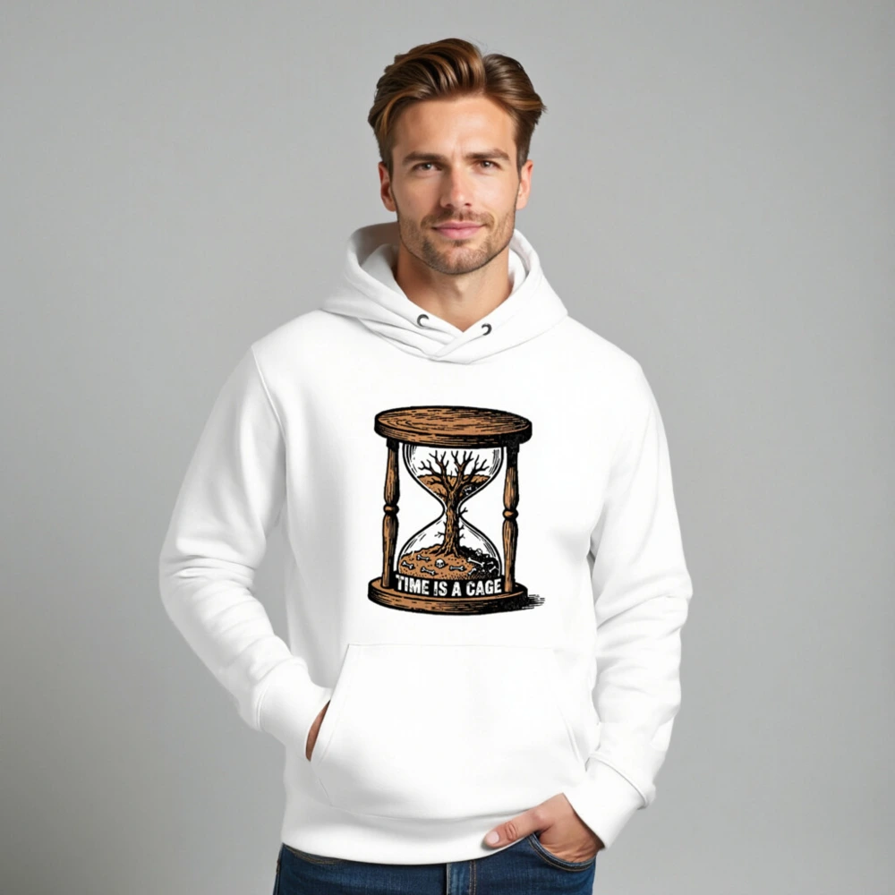Time Is a Cage Hoodie - Unisex Eco Essential Sweatshirt - Image 8