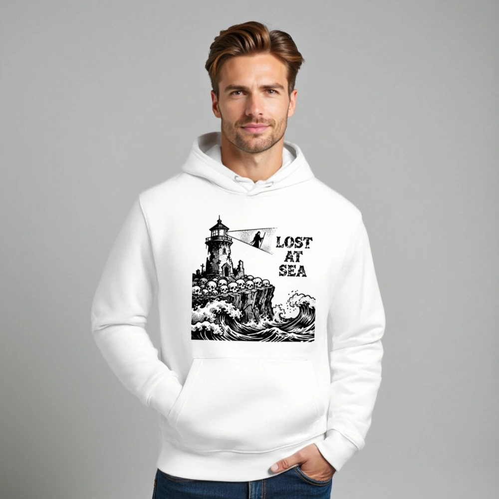 Lost at Sea Hoodie - Unisex Eco-Friendly Essential Hoodie - Image 8