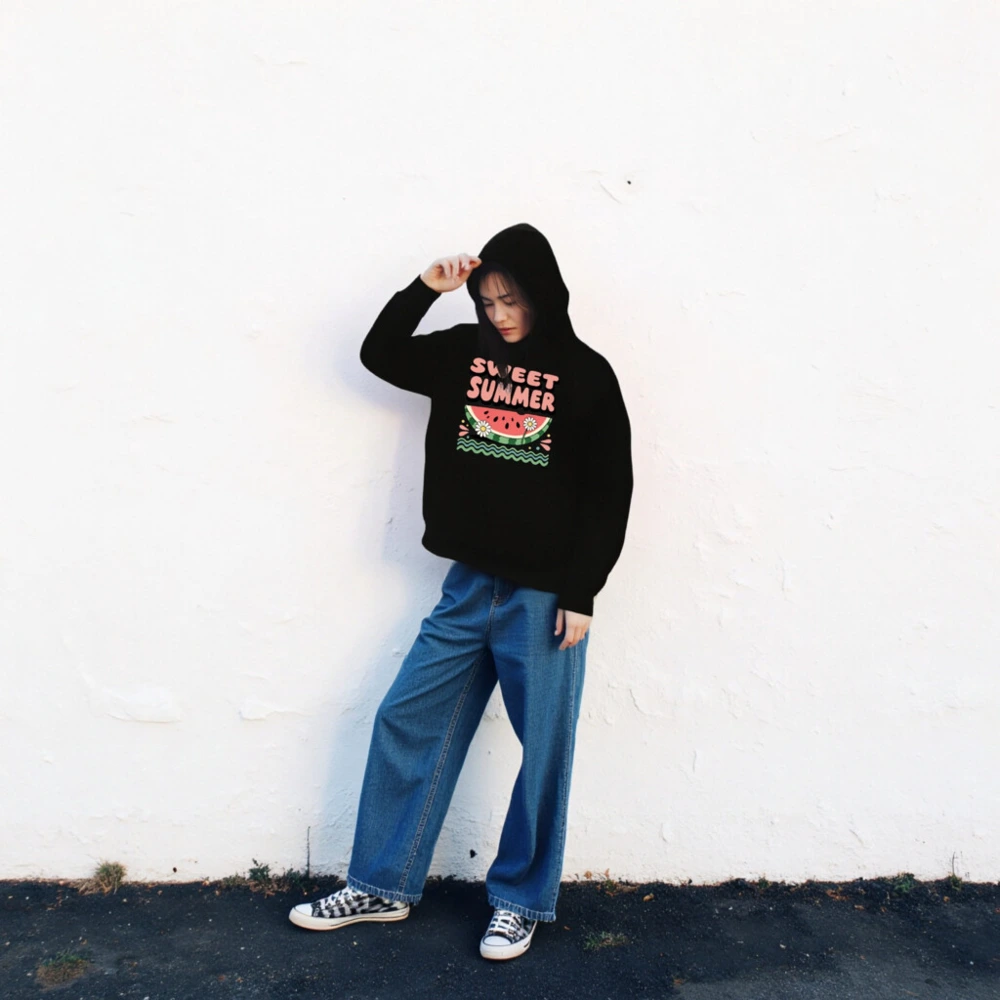 Sweet Summer Watermelon Hoodie - Unisex Eco-Friendly Essential Sweatshirt - Image 2