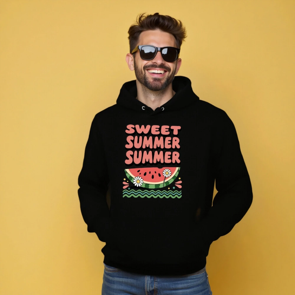 Sweet Summer Watermelon Hoodie - Unisex Eco-Friendly Essential Sweatshirt - Image 5