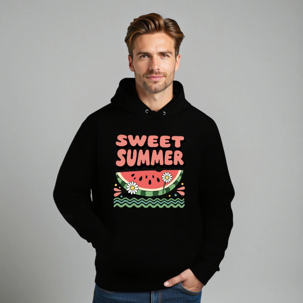 Sweet Summer Watermelon Hoodie - Unisex Eco-Friendly Essential Sweatshirt - Image 8