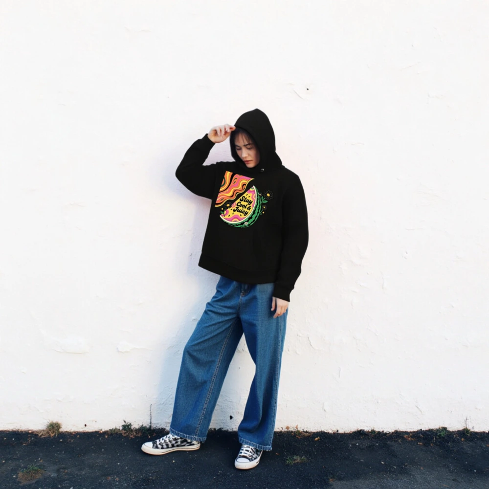 Unisex Eco Hoodie - Stay Cool & Juicy Watermelon Design - Image 2