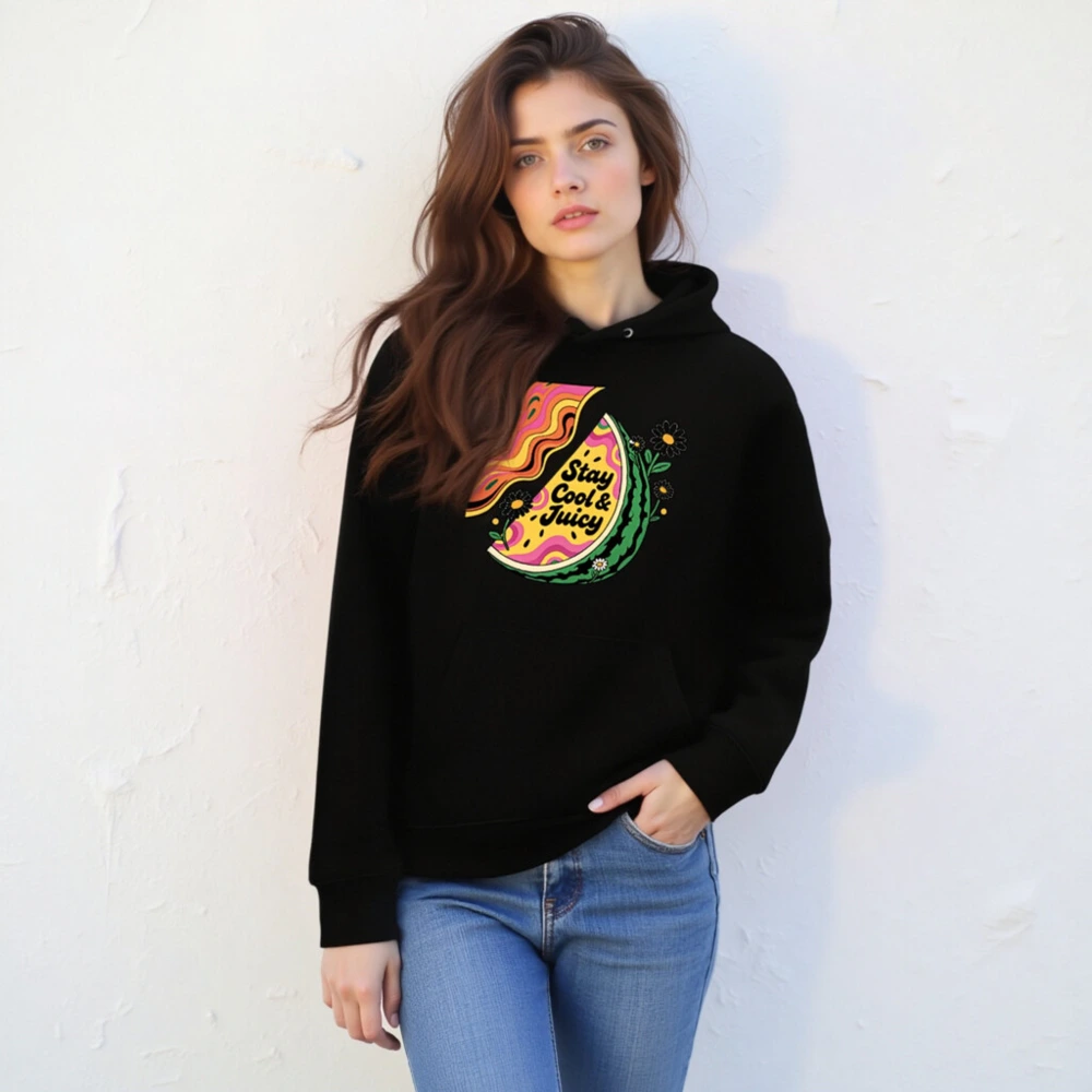 Unisex Eco Hoodie - Stay Cool & Juicy Watermelon Design - Image 6