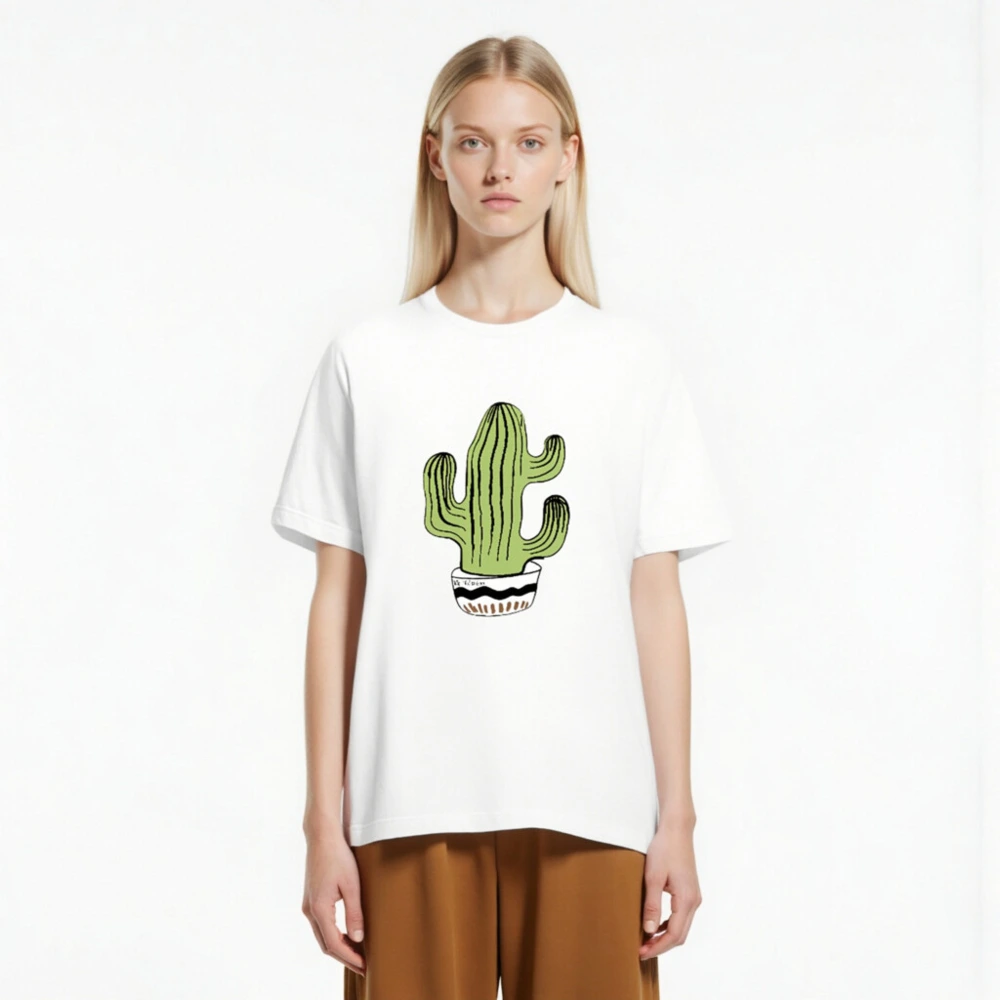 Unisex Staple T-Shirt with Cactus Illustration - Comfortable Classic Fit - Image 3