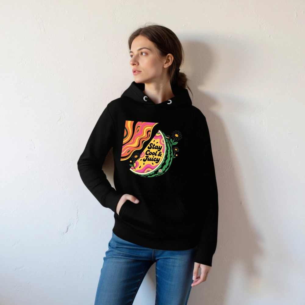 Unisex Watermelon Hoodie - Stay Cool & Juicy, Premium Pullover - Image 4