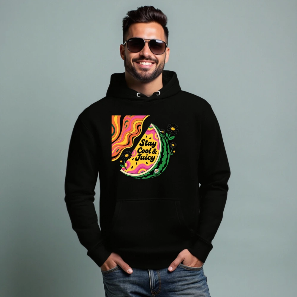 Unisex Watermelon Hoodie - Stay Cool & Juicy, Premium Pullover - Image 5