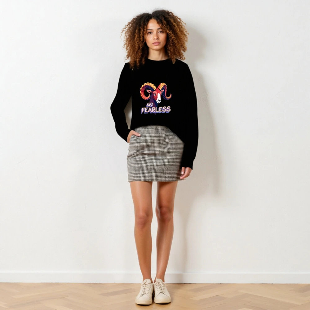 Unisex Organic Sweatshirt | Go Fearless Ram Graphic - Eco-Friendly & Comfortable - Image 5
