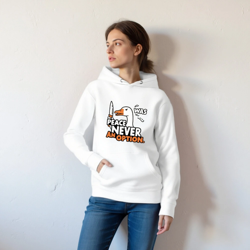 Peace Never Was an Option Goose Hoodie - Unisex Premium Pullover - Image 4