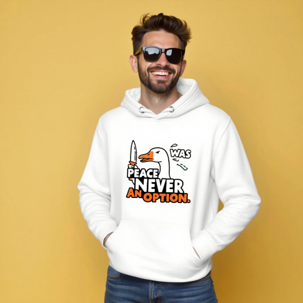 Peace Never Was an Option Goose Hoodie - Unisex Premium Pullover - Image 5