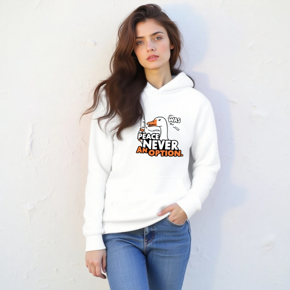 Peace Never Was an Option Goose Hoodie - Unisex Premium Pullover - Image 6