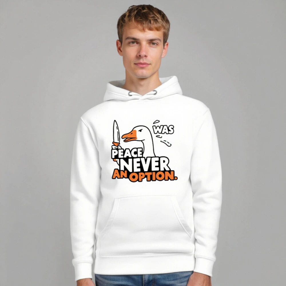 Peace Never Was an Option Goose Hoodie - Unisex Premium Pullover - Image 7