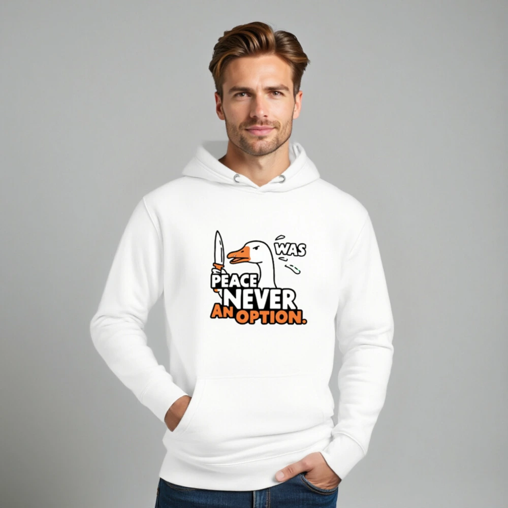 Peace Never Was an Option Goose Hoodie - Unisex Premium Pullover - Image 8