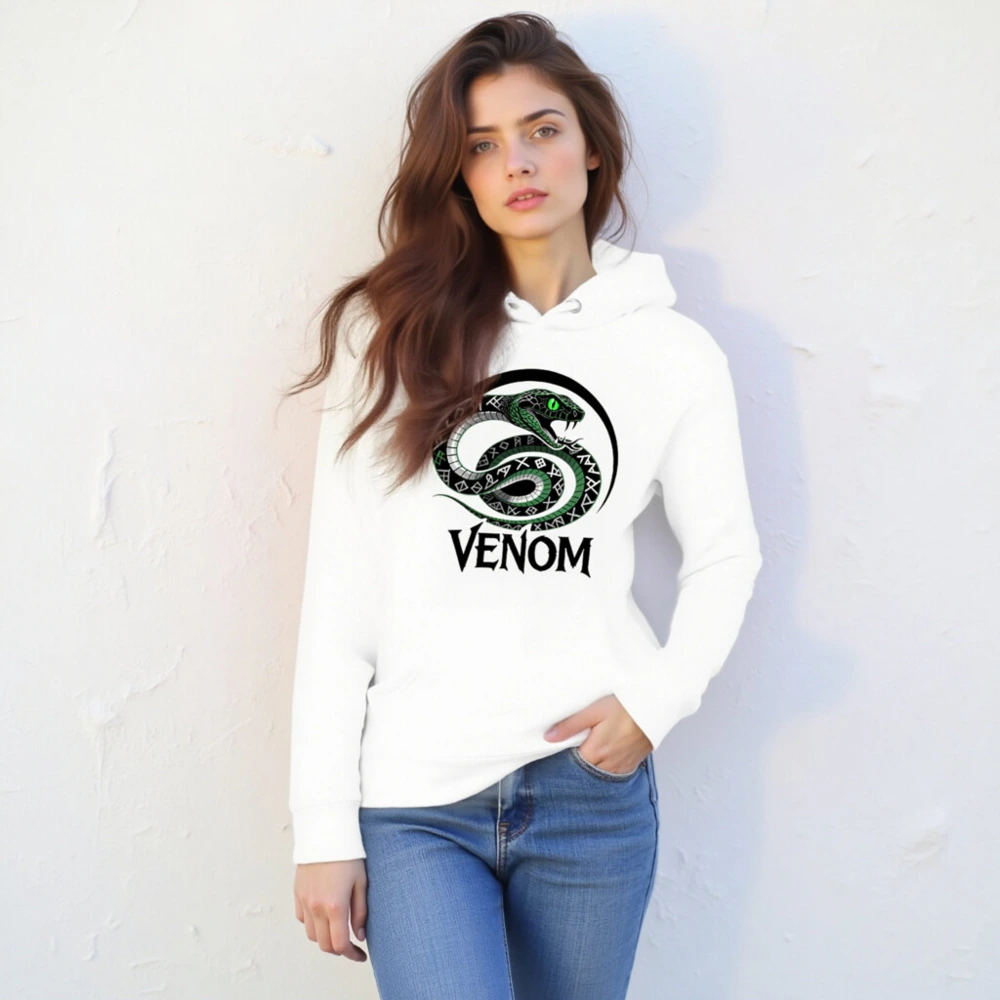 Venom Snake Unisex Premium Pullover Hoodie - Green Eye Scaled Design - Image 6