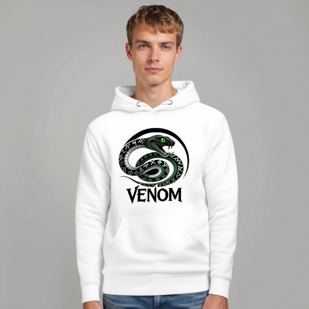Venom Snake Unisex Premium Pullover Hoodie - Green Eye Scaled Design - Image 7