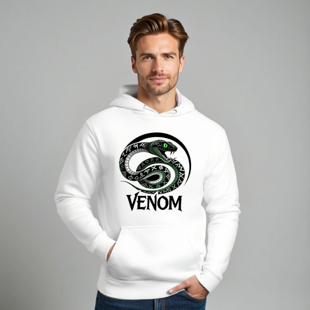Venom Snake Unisex Premium Pullover Hoodie - Green Eye Scaled Design - Image 8