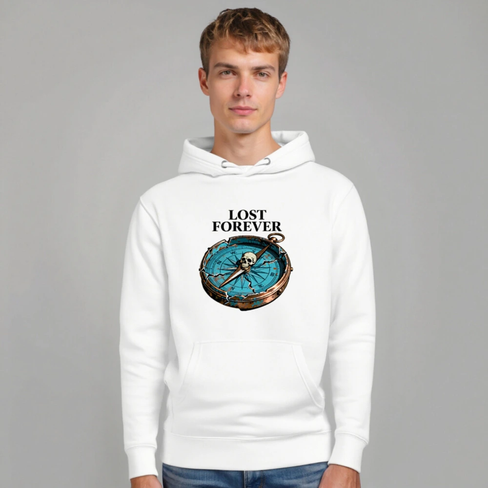 Lost Forever Compass Hoodie - Unisex Premium Pullover Hoodie - Image 7